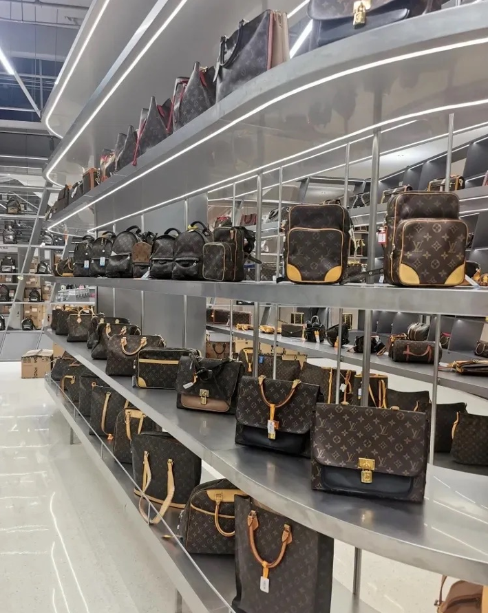 Extensive bag collection on display