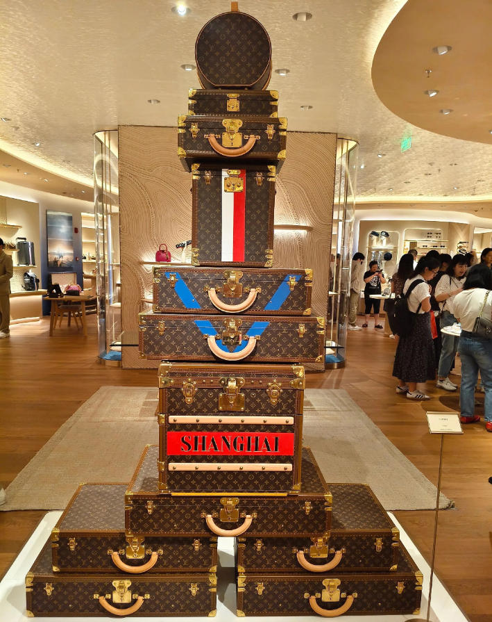Luxury travel pieces on display